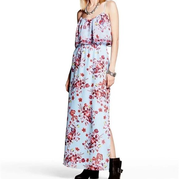 princess vera wang Dresses & Skirts - Princess Vera Wang Floral Maxi Dress Blue & Red Size XS